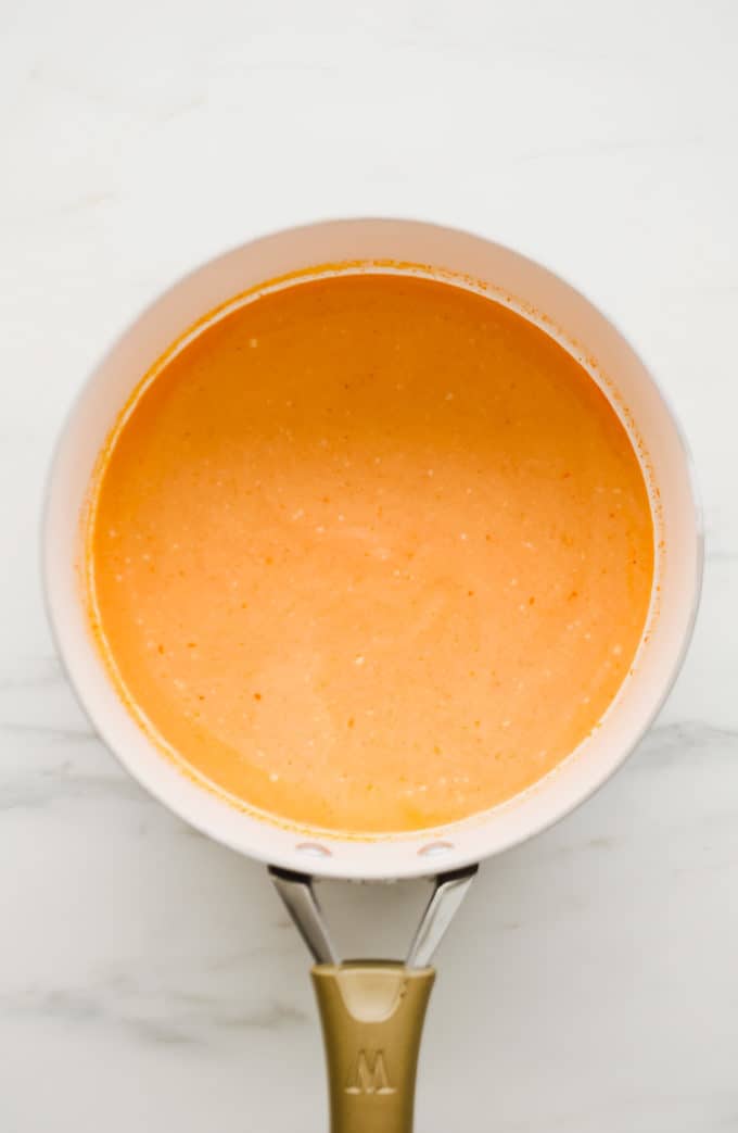 Curry sauce in a white pan