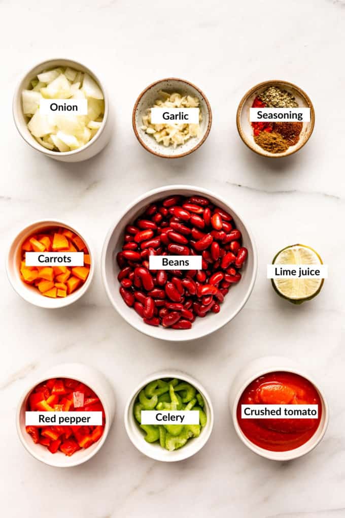 ingredients for vegan chili