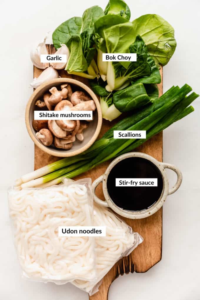 Ingredients for yaki udon