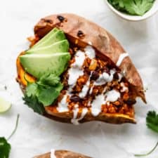 Quinoa and Black Bean Stuffed Sweet Potatoes