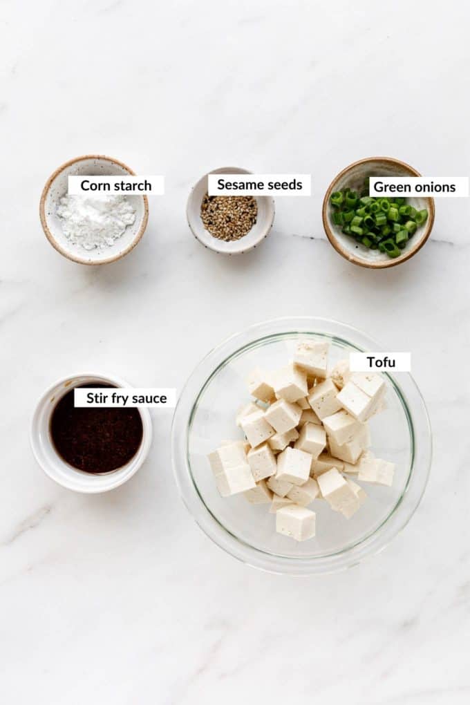 ingredients to make sesame tofu