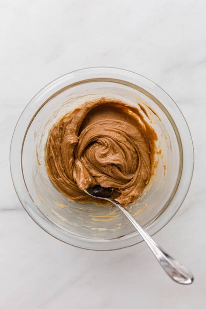 cashew butter in a mixing bowl