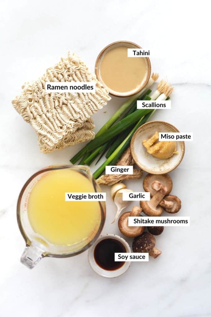 ingredients for miso ramen