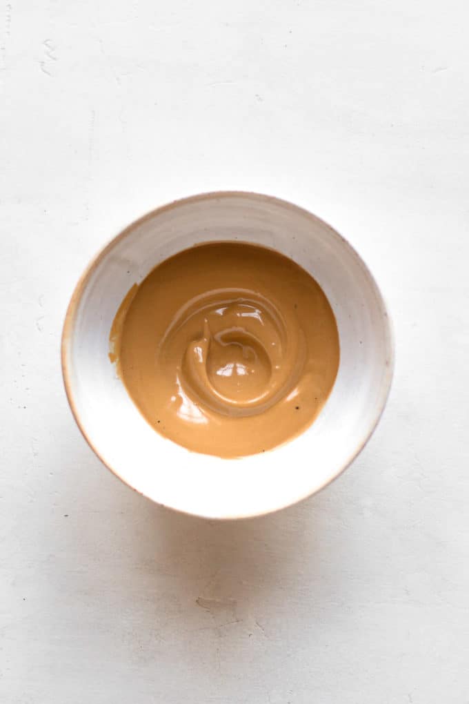 whipped dalgona coffee cream in a bowl