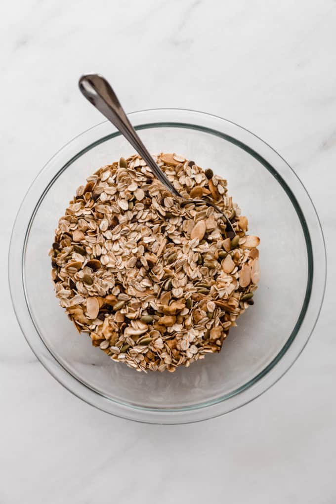 muesli in a mixing bowl