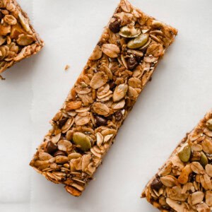 a muesli bar on parchment paper
