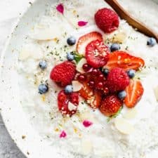 Vegan coconut rice pudding