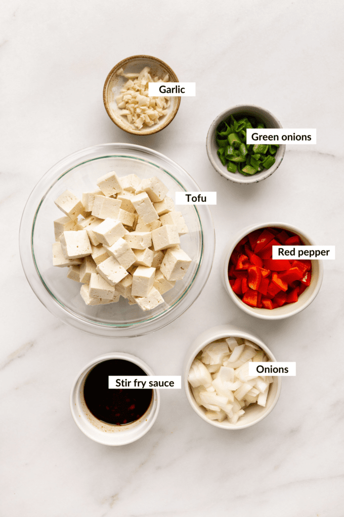 ingredients for kung pao tofu