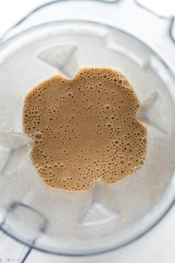 a coffee smoothie in a blender