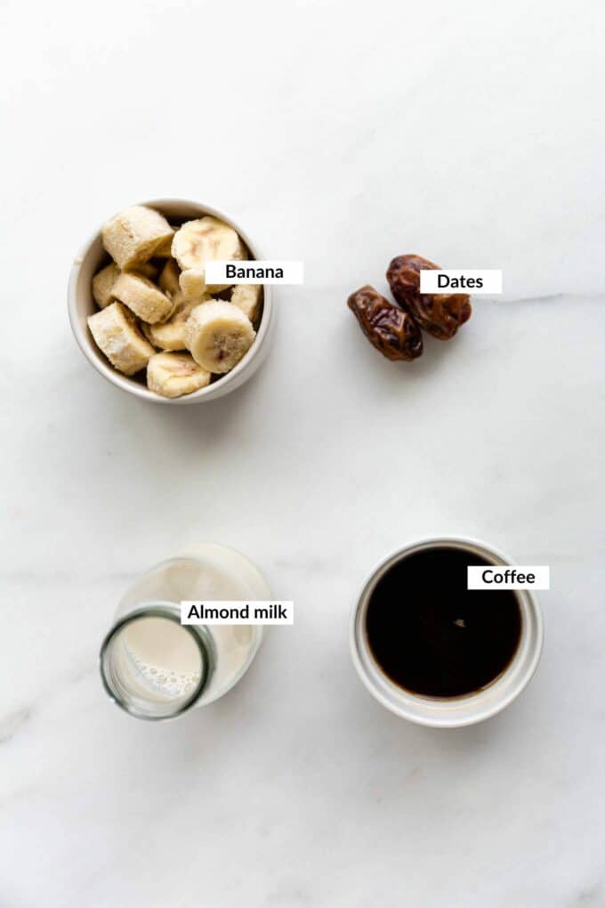 ingredients for a coffee smoothie