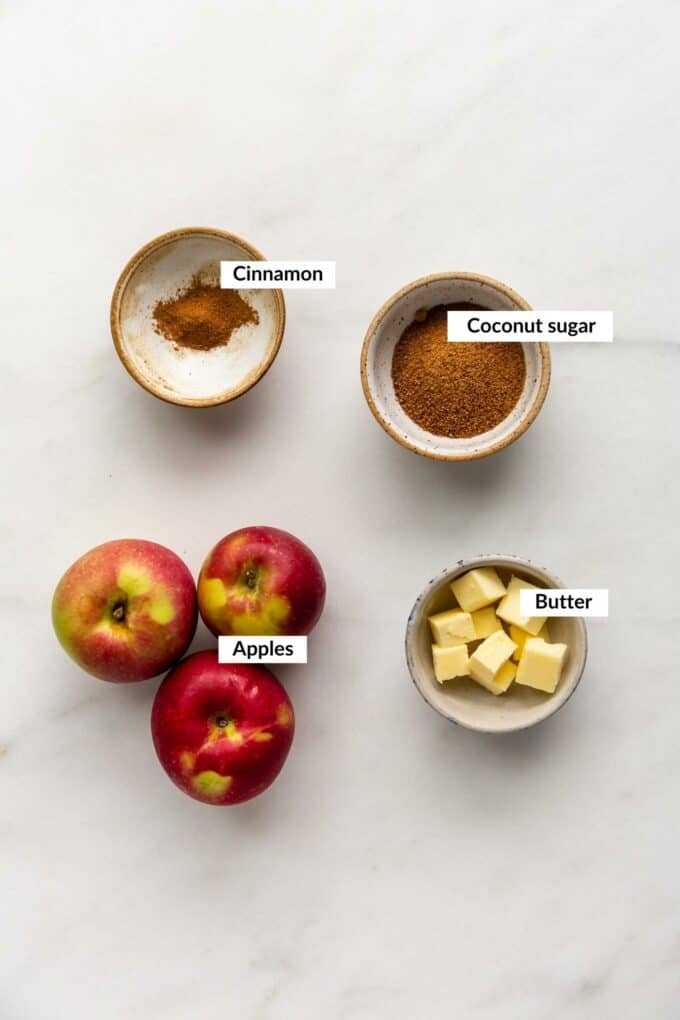 ingredients to make cinnamon apples