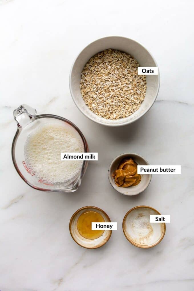 ingredients for peanut butter oatmeal