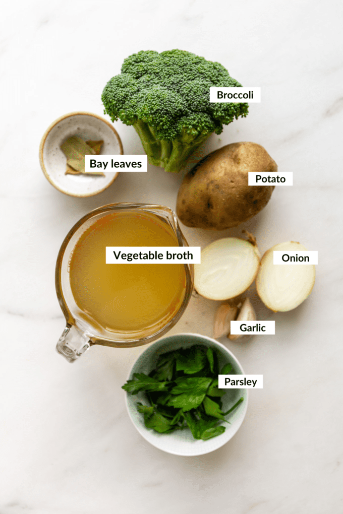 ingredients for broccoli potato soup