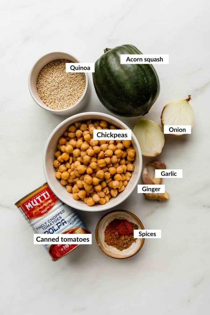 Ingredients for acorn squash