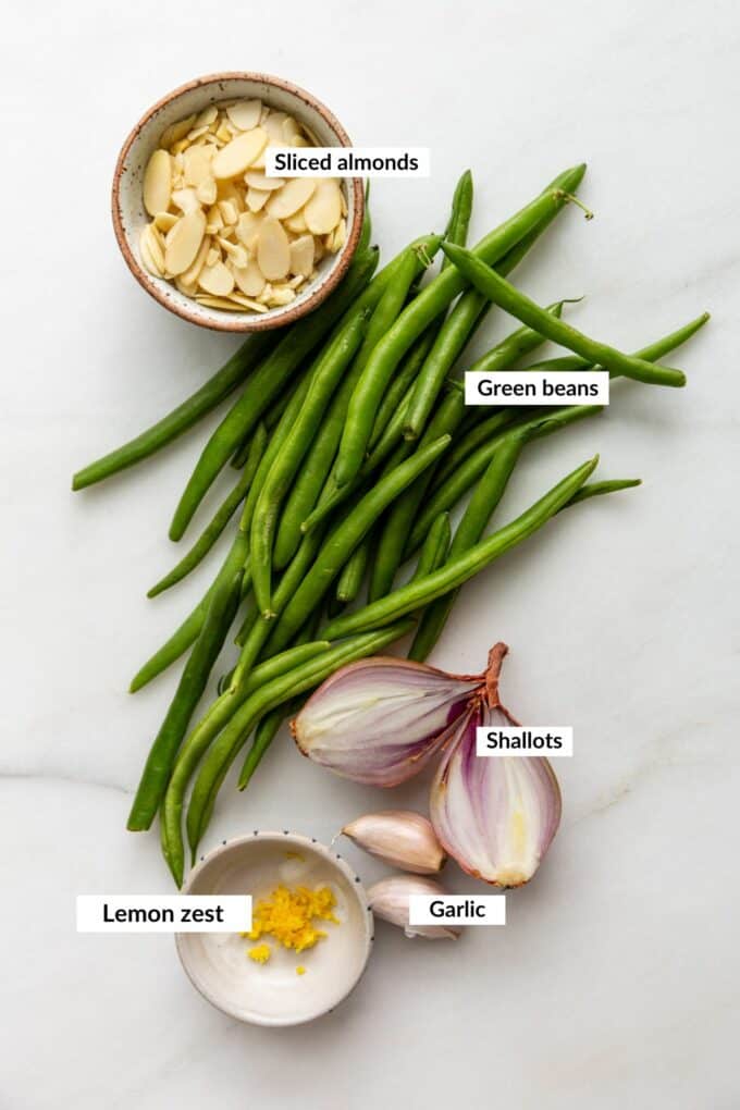 ingredients for green beans almondine