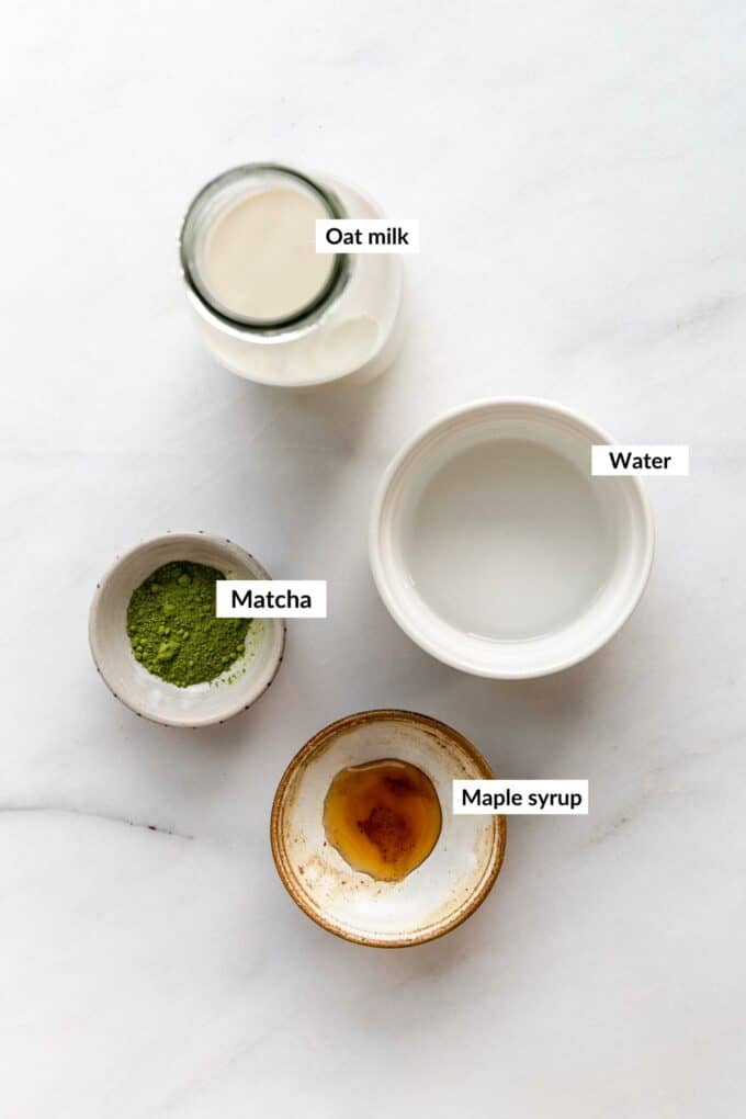 ingredients for a matcha latte