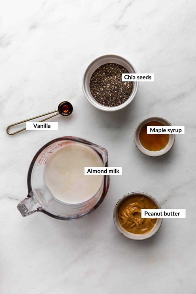 peanut butter chia pudding ingredients