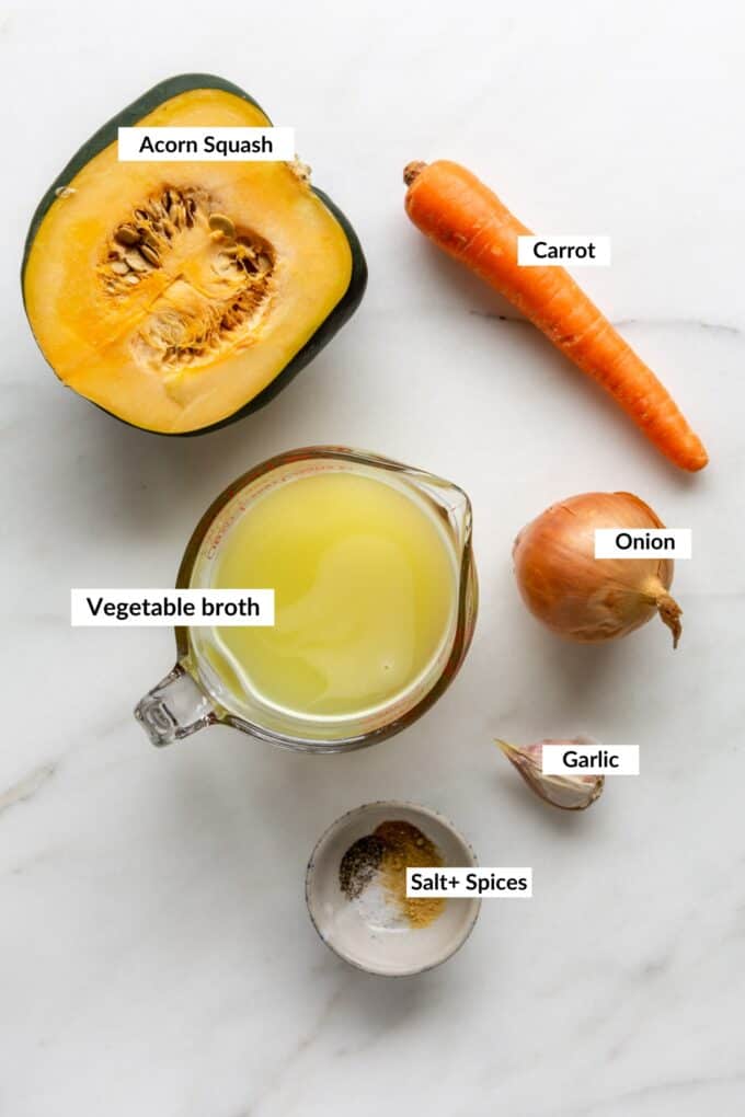 ingredients for acorn squash soup