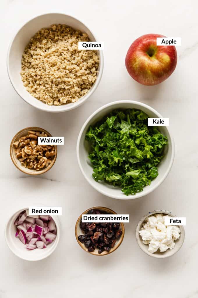 ingredients for apple quinoa salad