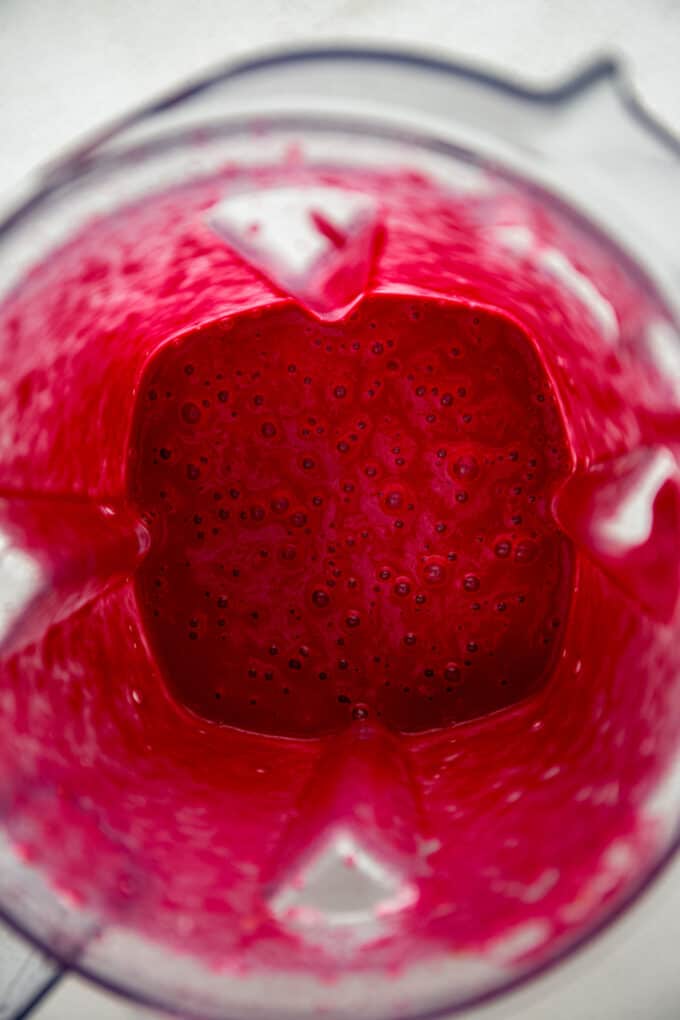 a beetroot smoothie in a blender