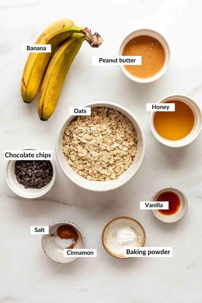 ingredients for banana oatmeal bars