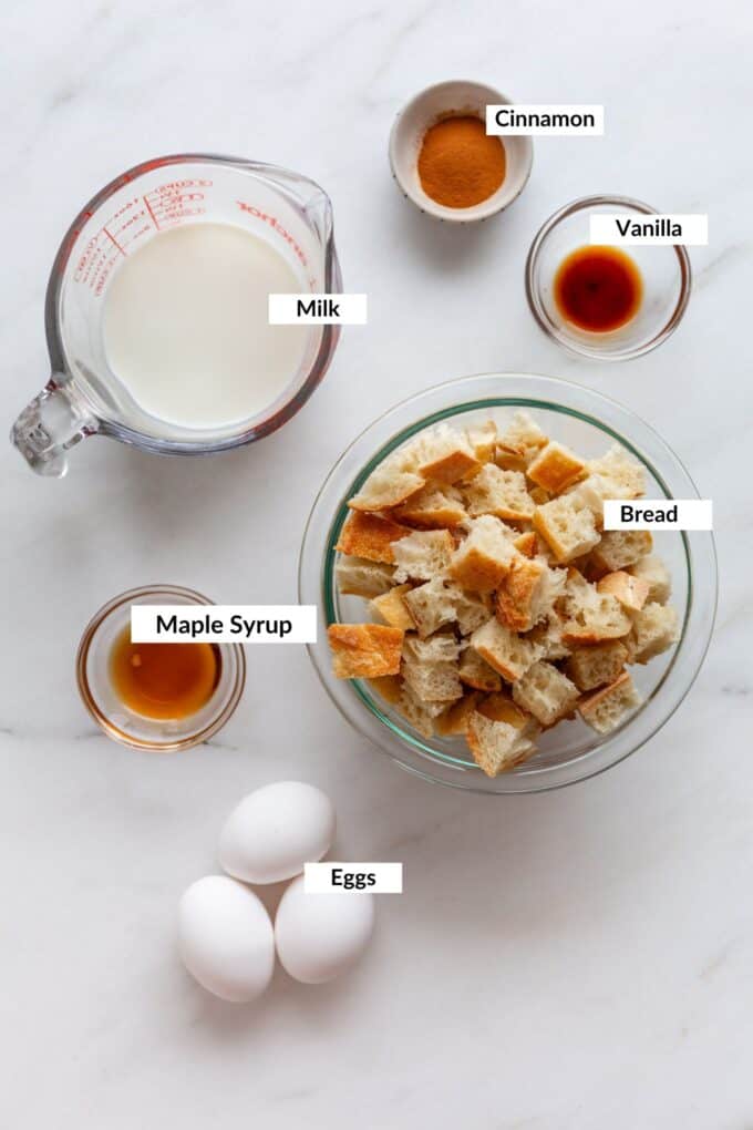 ingredients to make french toast muffins