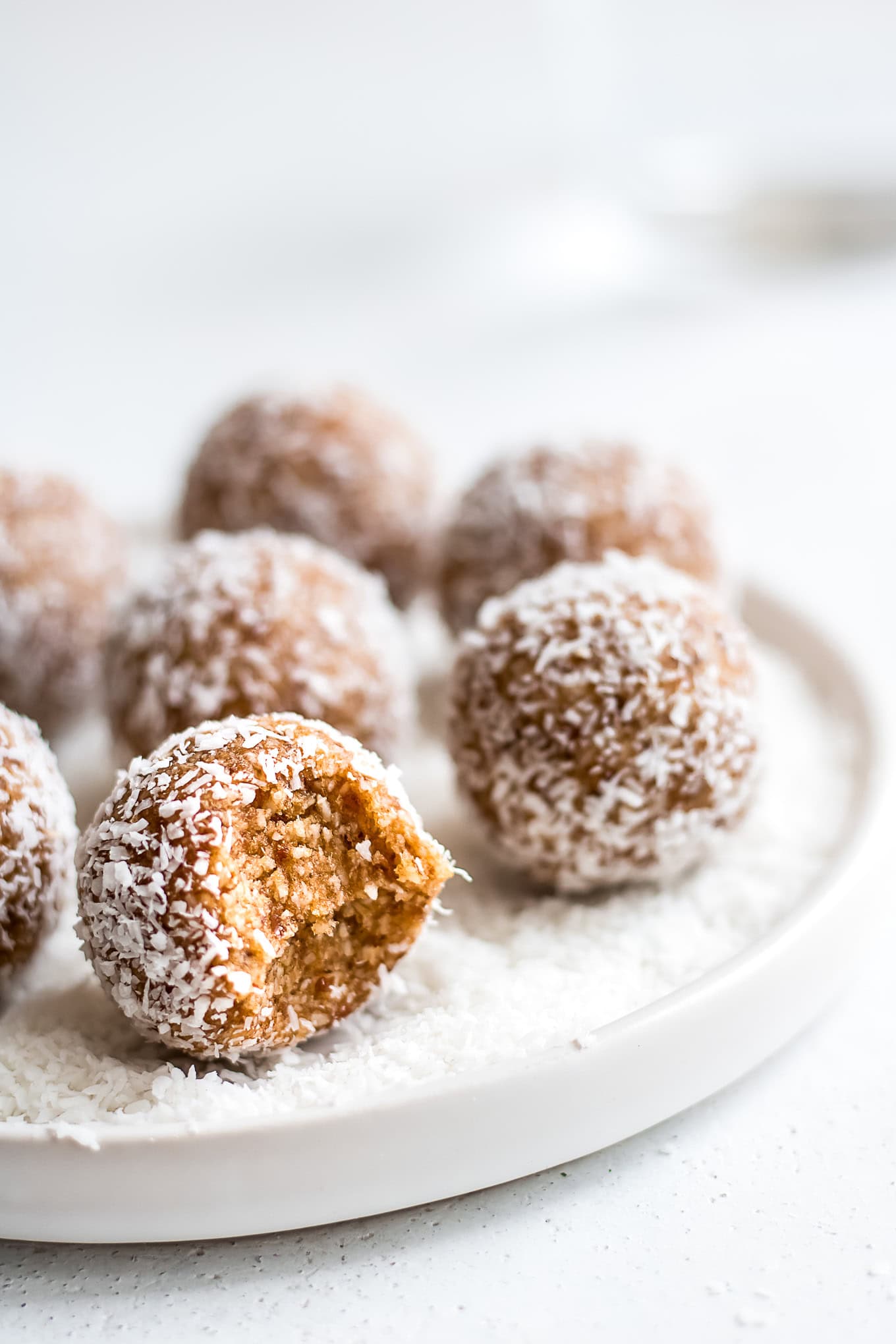 A plate of salted caramel bliss balls.