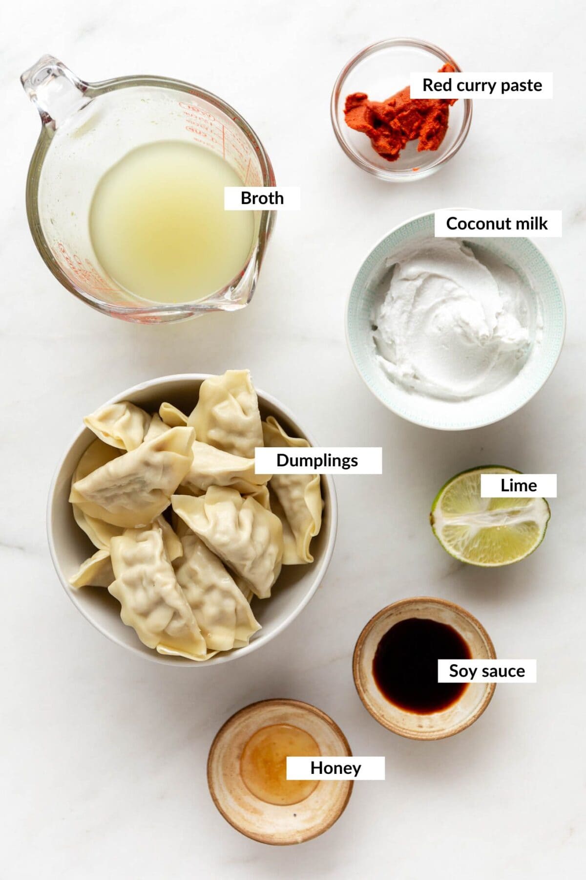 Ingredients for baked dumplings.