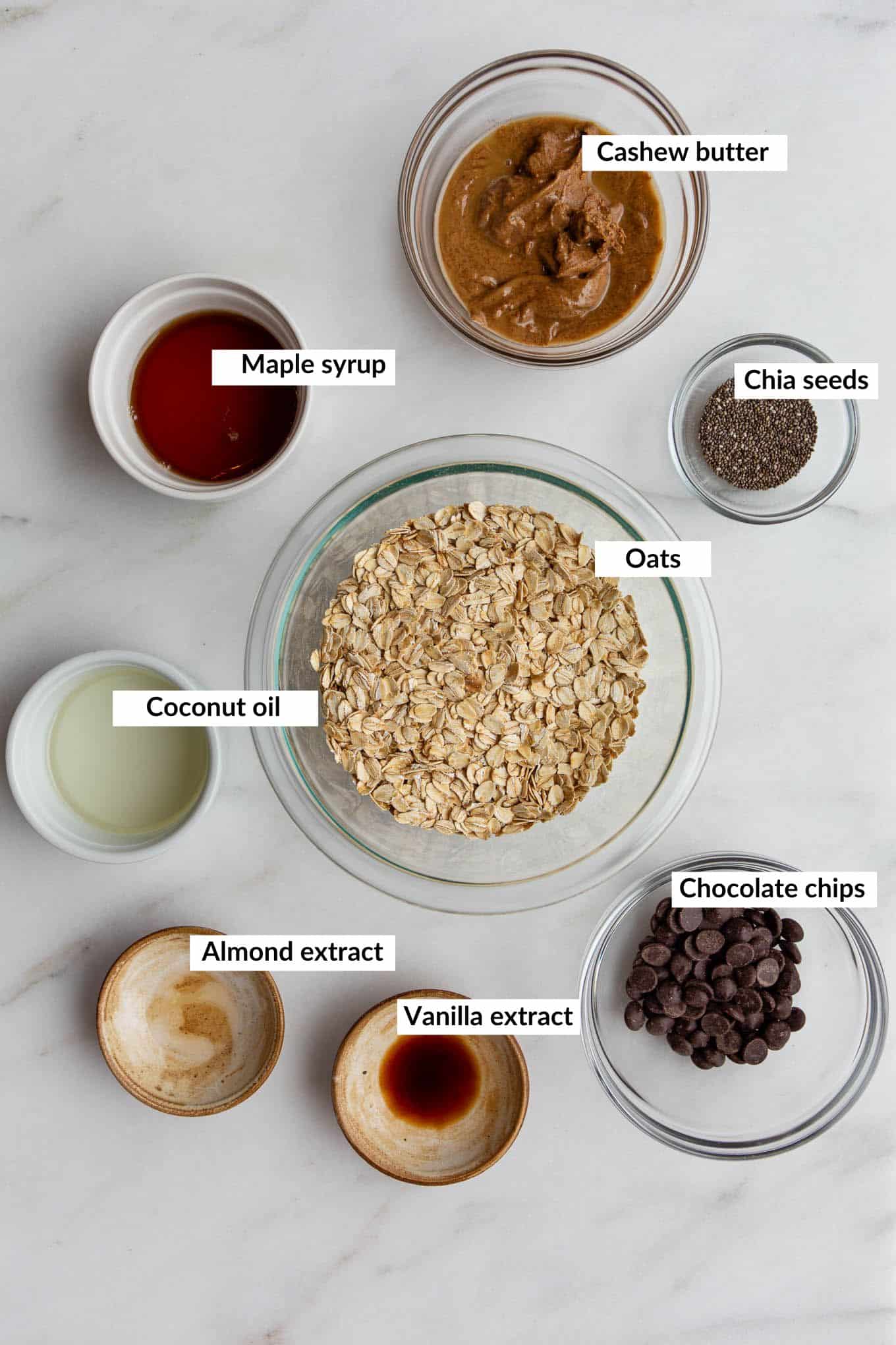 Ingredients for cookie dough granola.