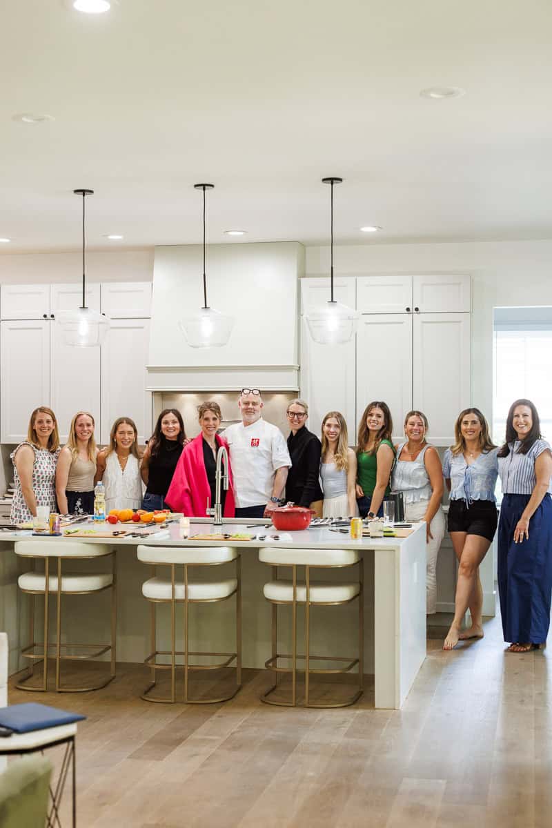 a group of girls with chef bernard from zwilling.