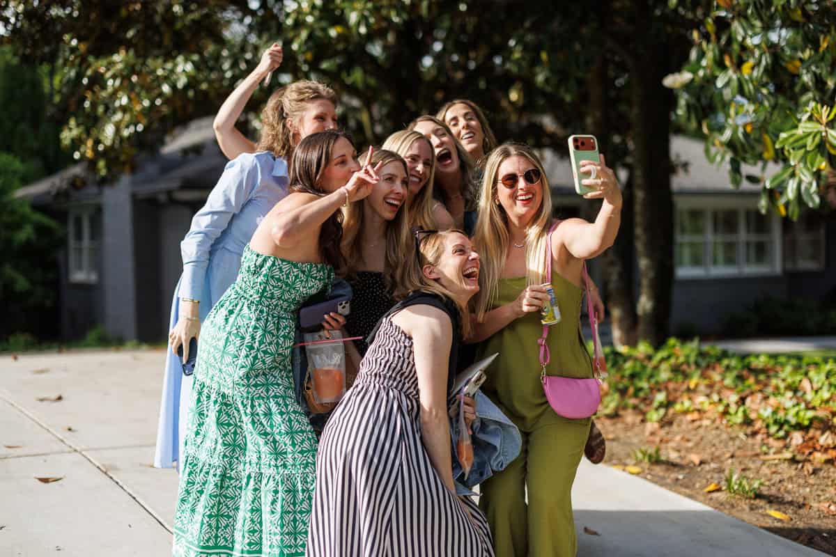 girls taking a selfie.