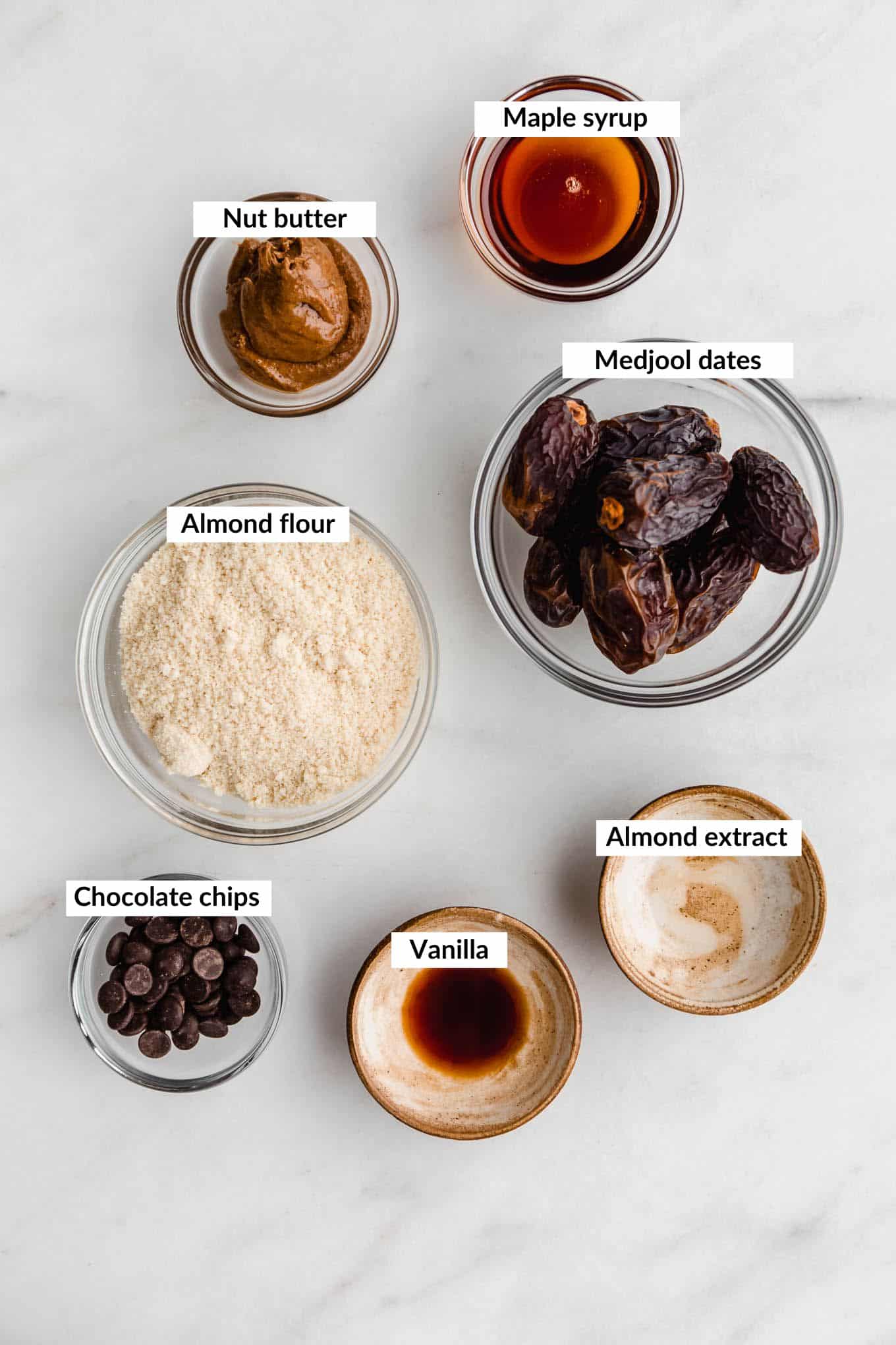 Cookie dough stuffed dates ingredients.