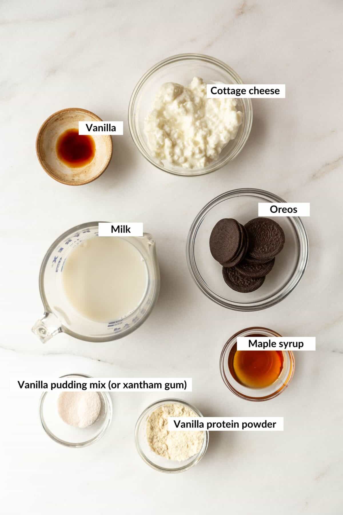 Ingredients for cookies and cream ninja creami.