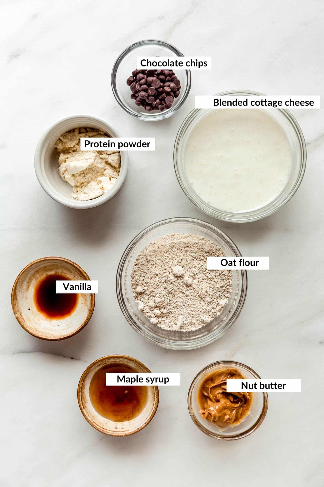 Ingredients to make cottage cheese cookie dough.